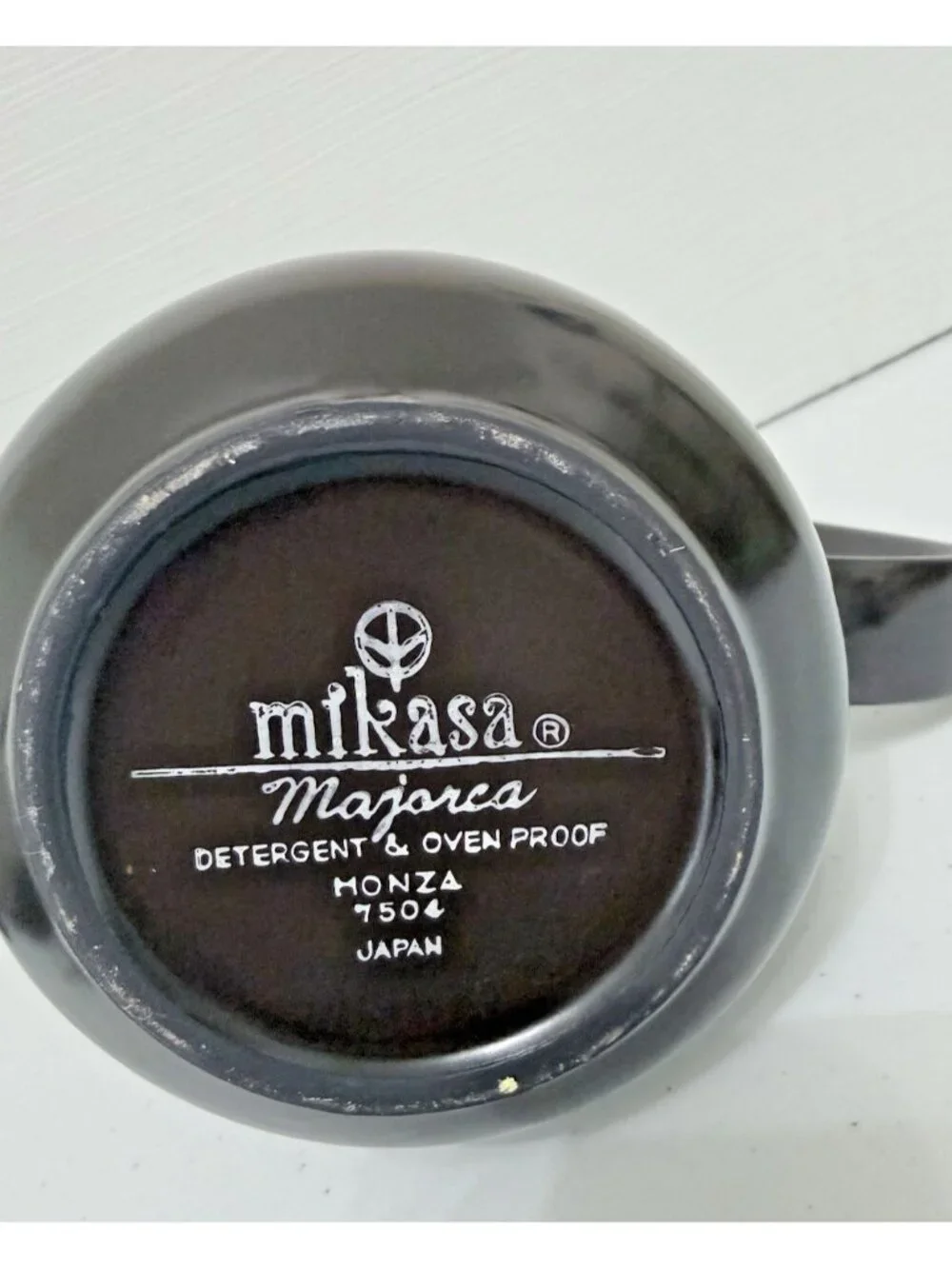 Mikasa Majorca Monza 7504 Coffee & Tea Serving Pot Brown with Blue Stripe Japan
